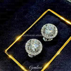 2CT Hip Hop Stud Earrings - 18K White Gold CVD Lab Diamonds, Unisex IGI Certified