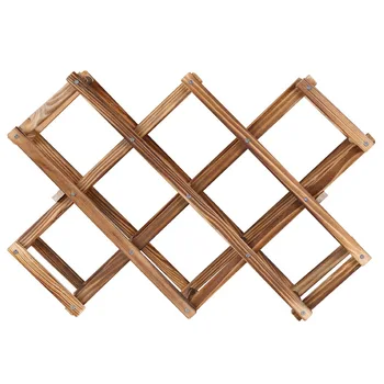 Carbonized Wooden Storage Rack Multi-bottle Installation Rack for Living Room Ornaments Wine Display Rack for Dining Room