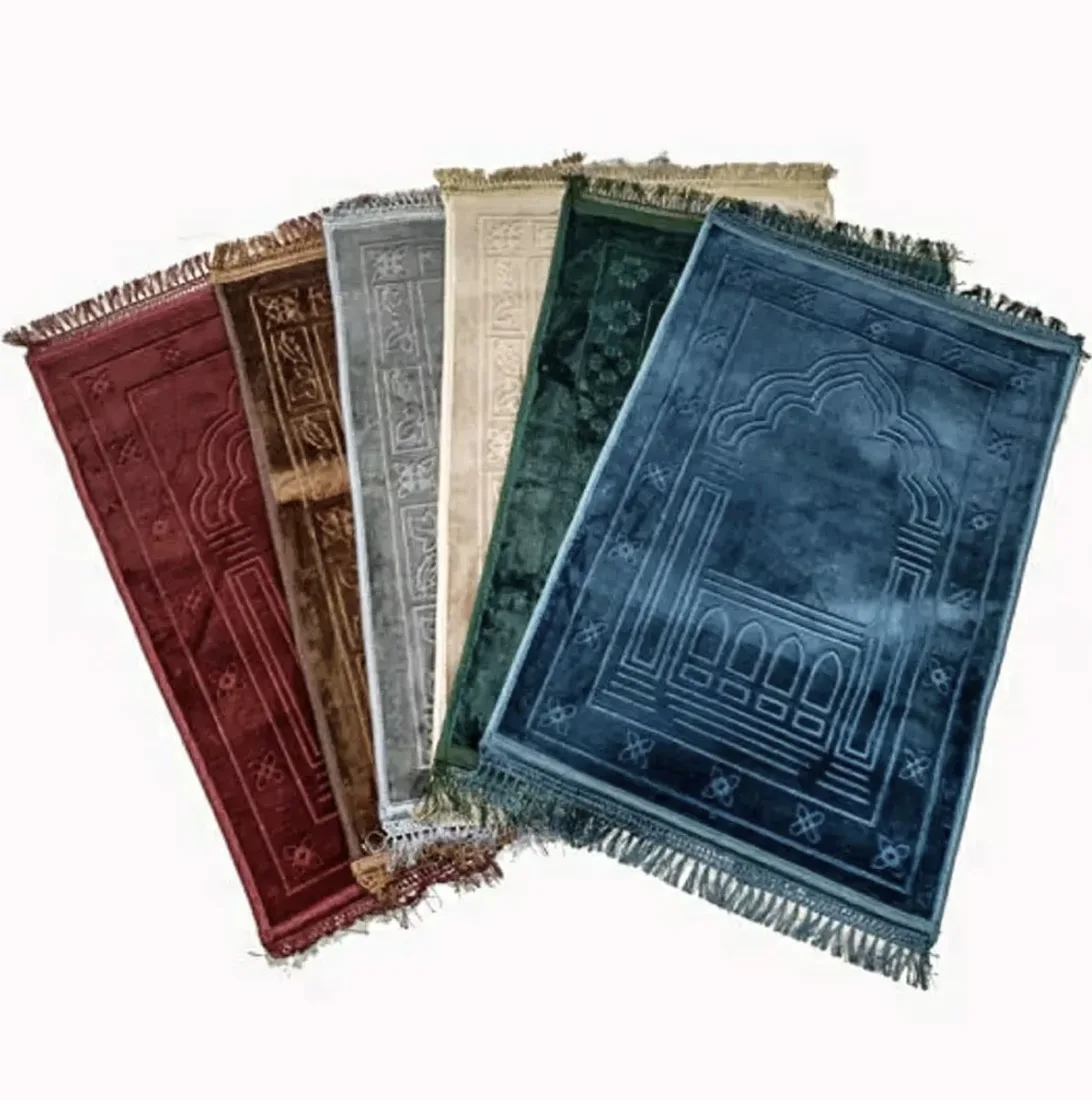 70*110cm Embroidered Raschel Thickened Prayer Rug Export Cross-border Islamic Prayer Mat_voghion.com