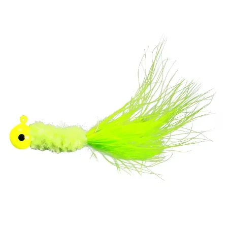 1/32OZ,1/16OZ,1/8OZ Peche Mouche Marabou Crappie Jig Heads Fishing Hook With Feather Trout Bass Fly Fishing Hair Jig Hooks