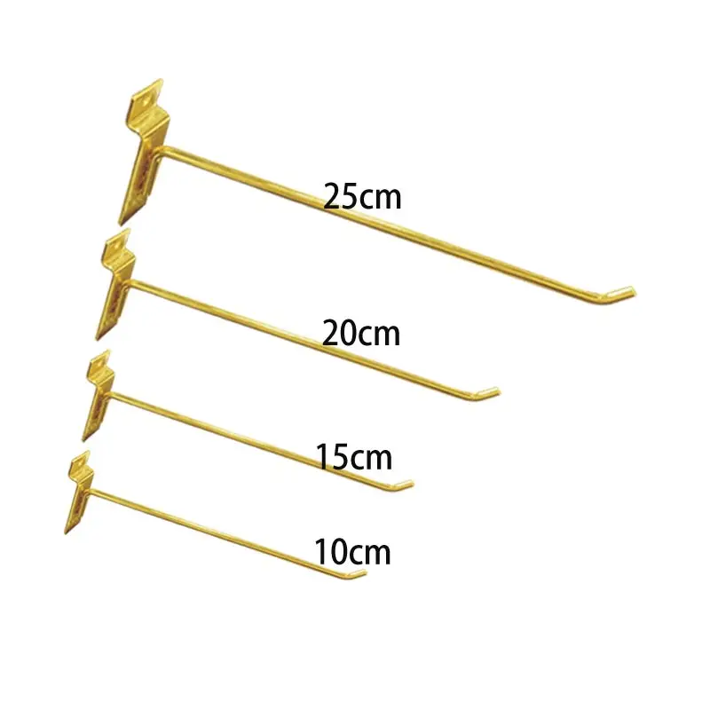Factory Price Customized Mobile Single Wire Silvery Slat Wall Display Hooks with Hanger Clothes