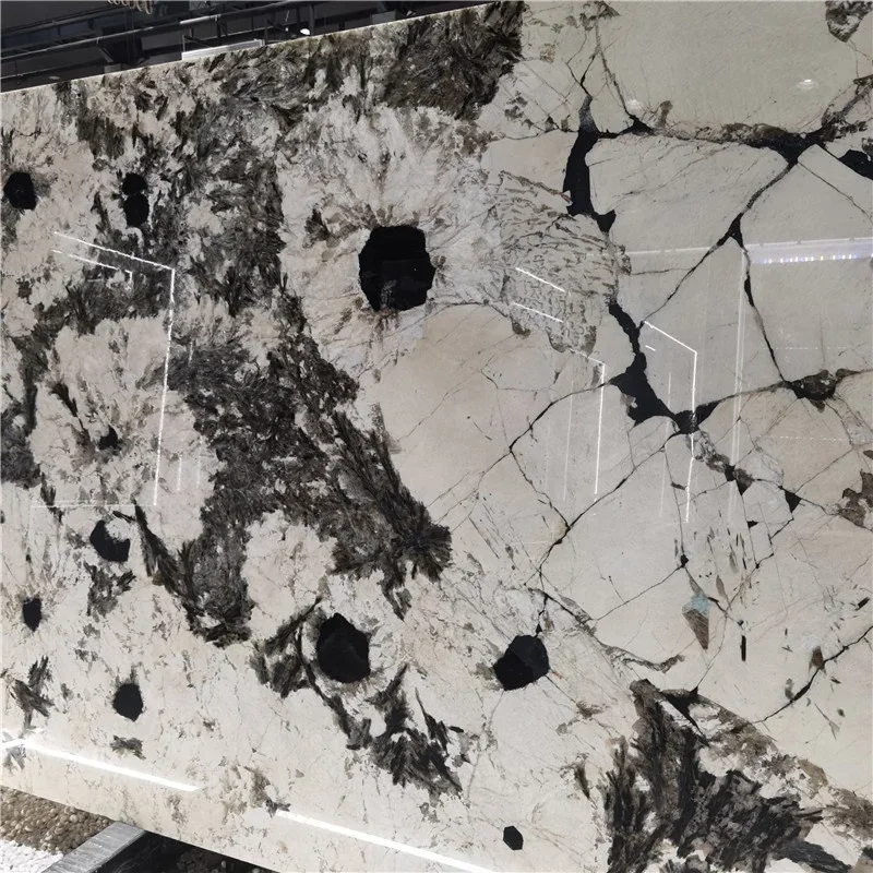 product alpinus black crystal quartzite slab for indoor wall floor countertop table top decoration-0