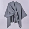 White beard strap shawl gray - 130x150cm
