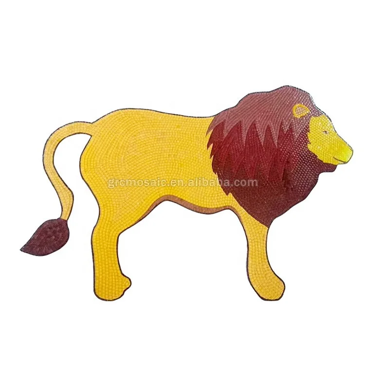 Custom Size Single Pattern Smooth Edges Animal World Glass Mosaic Dolphin Deco Hand Cut Lion Mural Sea Turtles Mosaic Pool Tiles