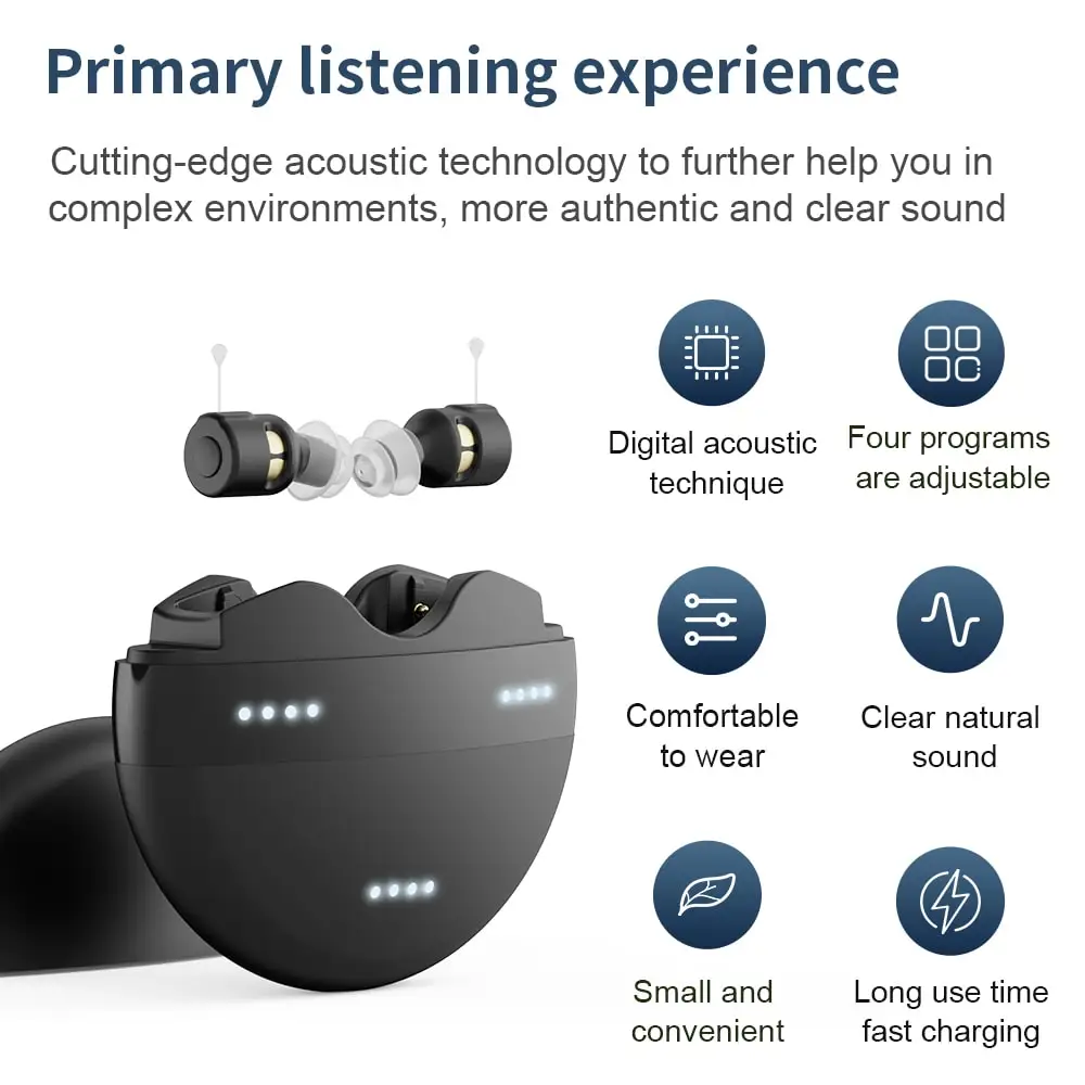 Free Sample Trend 2024 Cic Digital Iic Mini Ear Hearing Aid Device Rechargeable Hearing Aids