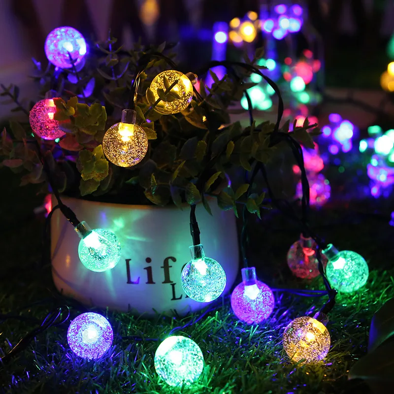 2023 Newest  Solar LED String Light Bubble Ball Light Christmas Light Garden Park Courtyard Decoration