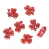 Perles trèfle en céramique - rouge