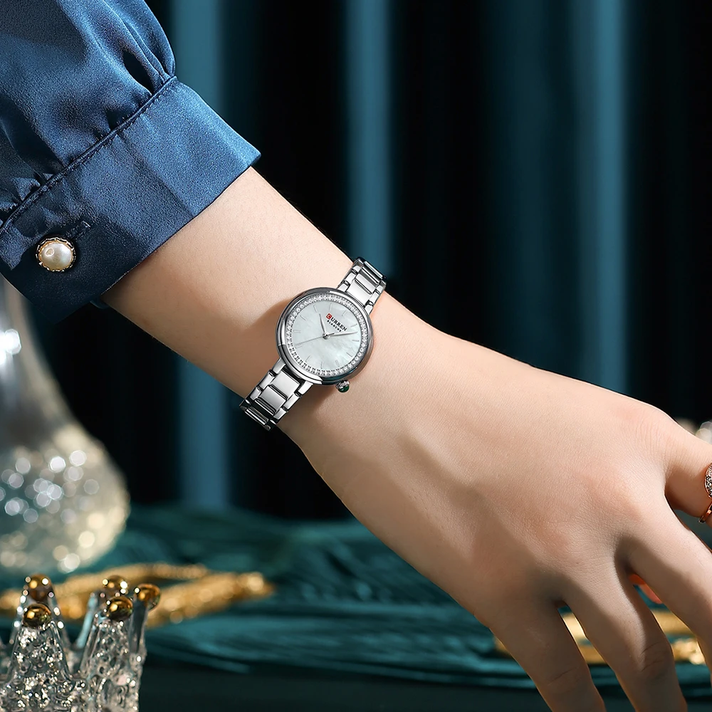 9089 High Quality Ladies Quartz Watch Casual Fashion Watch Diamond Set Steel Band Waterproof Watch Girl Gift Reloj De Mujer