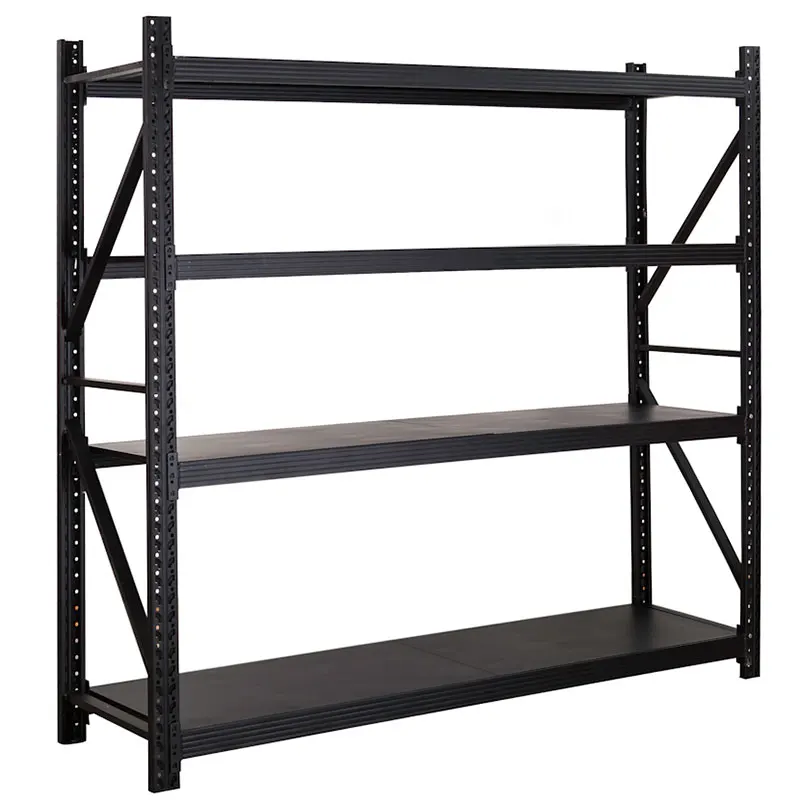 Custom Heavy Duty Shelving 300 Kg Layer Garage Black 4 Tier Warehouse