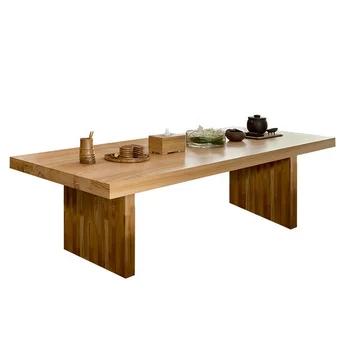 American-style antique solid Wood large-plank Tea Table Simple Office Leisure Tea Table