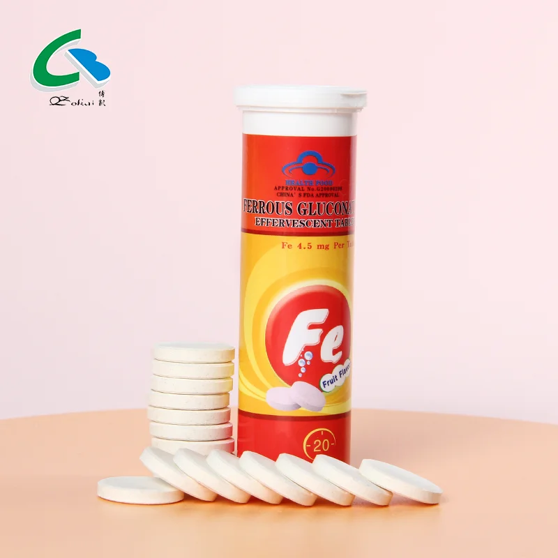 Biocaro Custom Multivitamins Tablets Iron Gluconate Effervescent Tablet Women's Dietary Iron Supplement