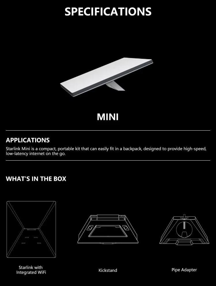 NEW Starlink Rev4 Satellite Internet Flat Starlink Mini High-Performance Starlink Satellite Internet Kit With Wedge Mount 4
