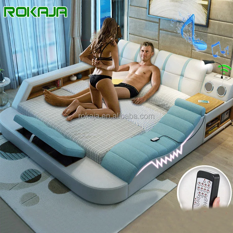 Smart Sex Bed Royal Style Sleeping Multifunctional Massage Bed  