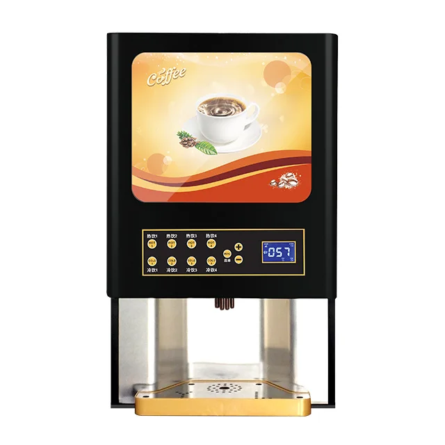 Máquina de venda automática comercial de café instantâneo de vários sabores de mesa