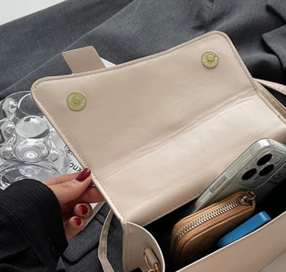 BESTELLA Wholesale High Quality Solid Color Custom Lady PU Leather Casual square Messenger Tote One Shoulder Handbag