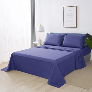 Wholesale Top Quality 100% Cotton Solid Plain Dyed Color Bedlinen Bed Sheet Set