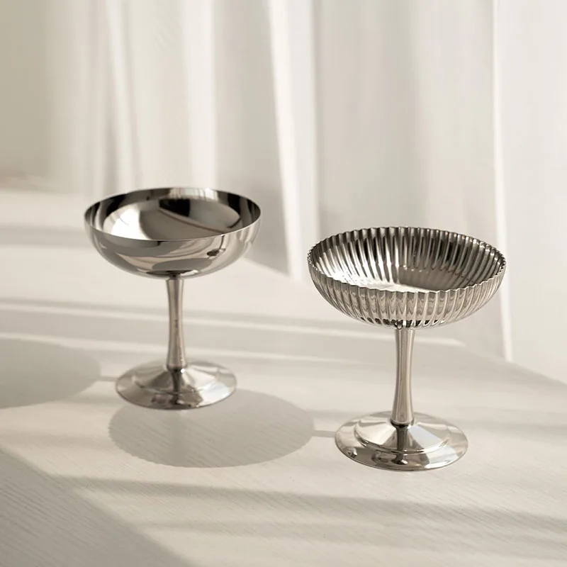 Premium Stainless Steel Ice Cream Bowl With Stand Ice Cream Cup