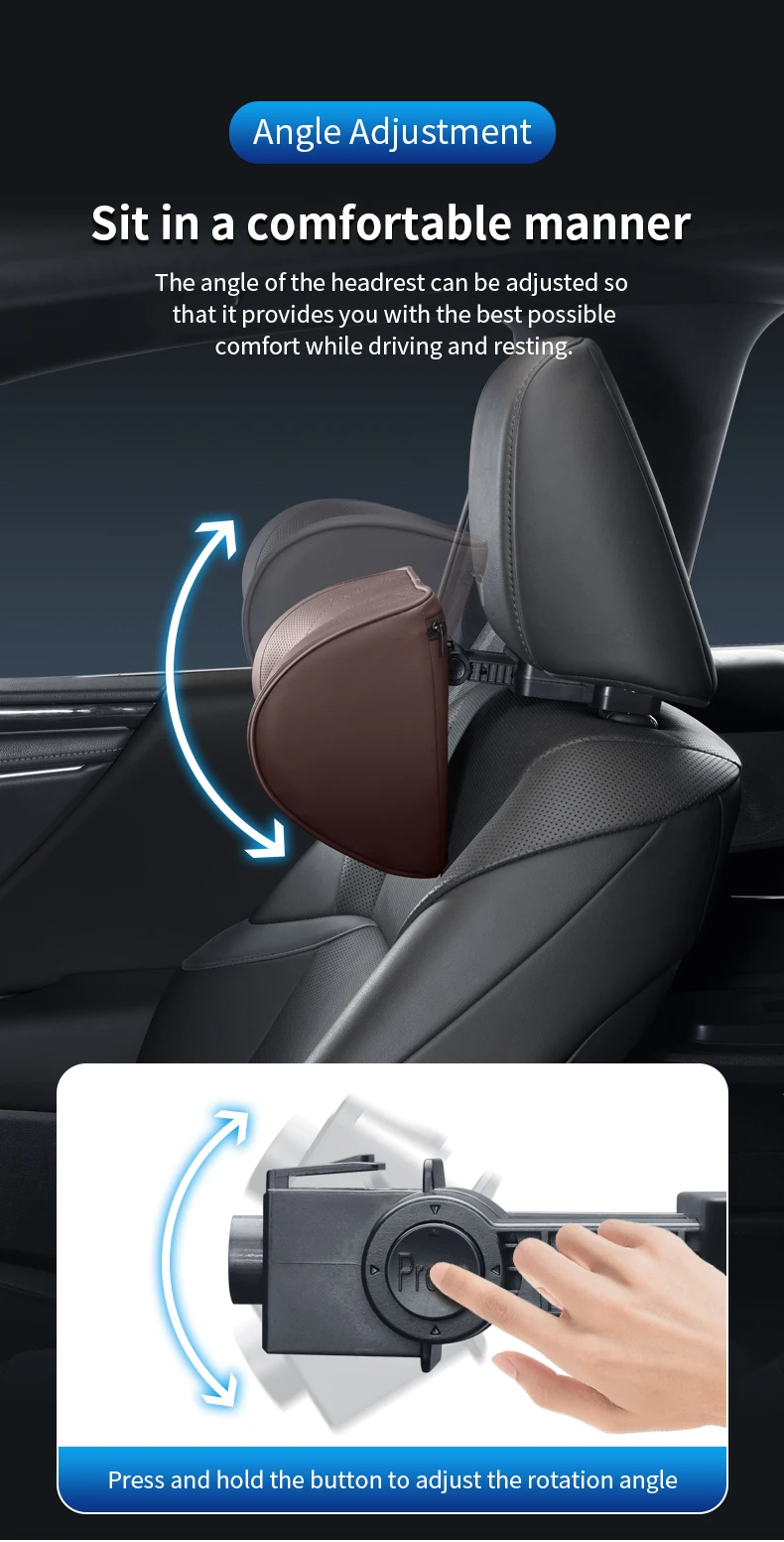 Leather Car Headrest Car Mechanical Backrest Practical Car Interior