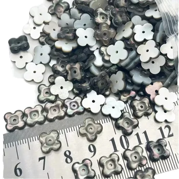 Shell Beads Factory Custom Curve Natural Grey Mother of Pearl Clovers Shell Round Heart Square Shapes Flower Seashell Stone