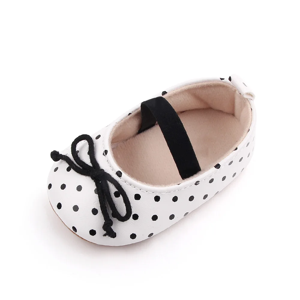 Wholesale polka dot baby princess shoes girls cute bow-knot toddler shoes factory