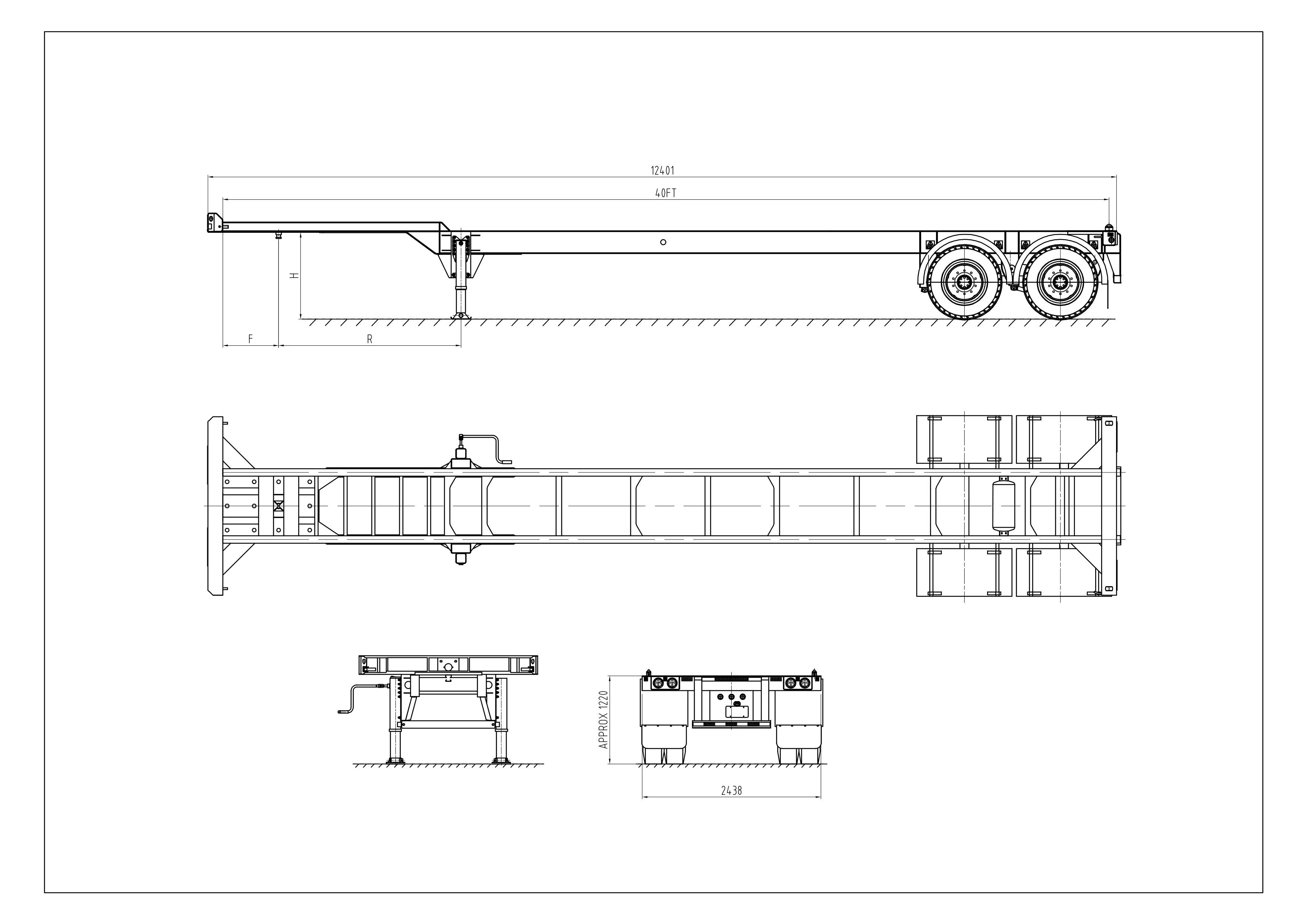40ft/20ft Triaxle Skeleton Container Transportation Semi Trailer Buy