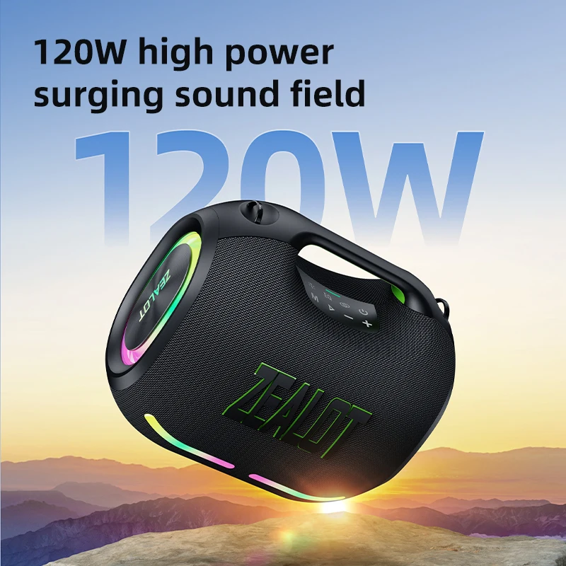 ZEALOT ZE01 120WポータブルTWSスピーカーIPX6防水USB/TF/AUX携帯電話