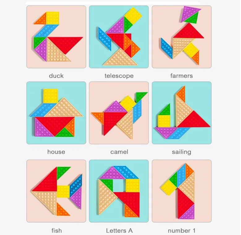 7 шт. пуш-ап поп-пузырь Непоседа сенсорные игрушки для детей и взрослых