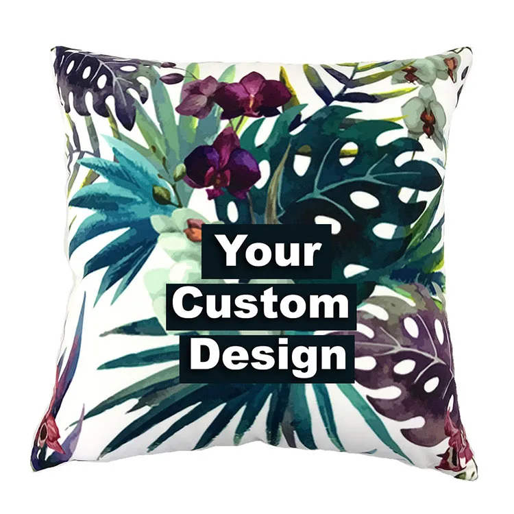 Buti Digital Print Home Textiles Custom Throw Pillowcase Satin Couch Printed Decorative Cushion Cover Customized Pillow case