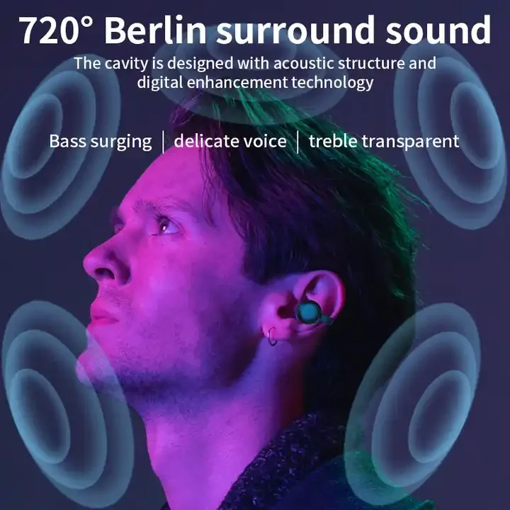 Yyk Q86Twsワイヤレスイヤフォンイヤークリップ骨伝導ヘッドフォン5.3