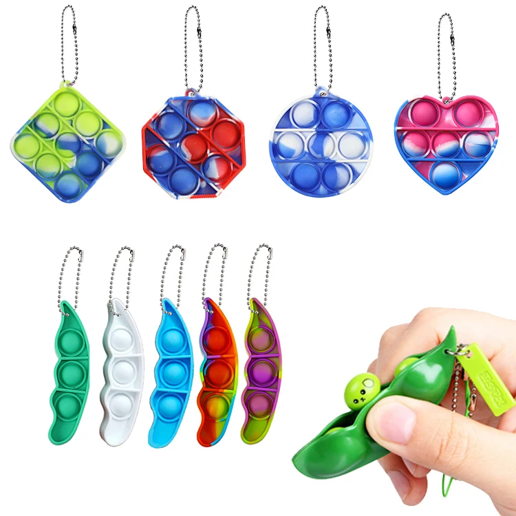 Новинка, забавный зажим Edamame, игрушки-фиджеты в виде горошины, игрушка-фиджет для телефона, подвеска-фиджет, брелок-фиджет