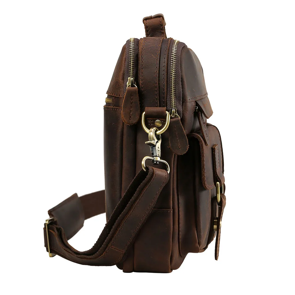 TIDING Manufacture Wholesale Custom Logo Handmade Vintage Real Leather Messenger Bag Laptop Briefcase Leather Crossbody Bags