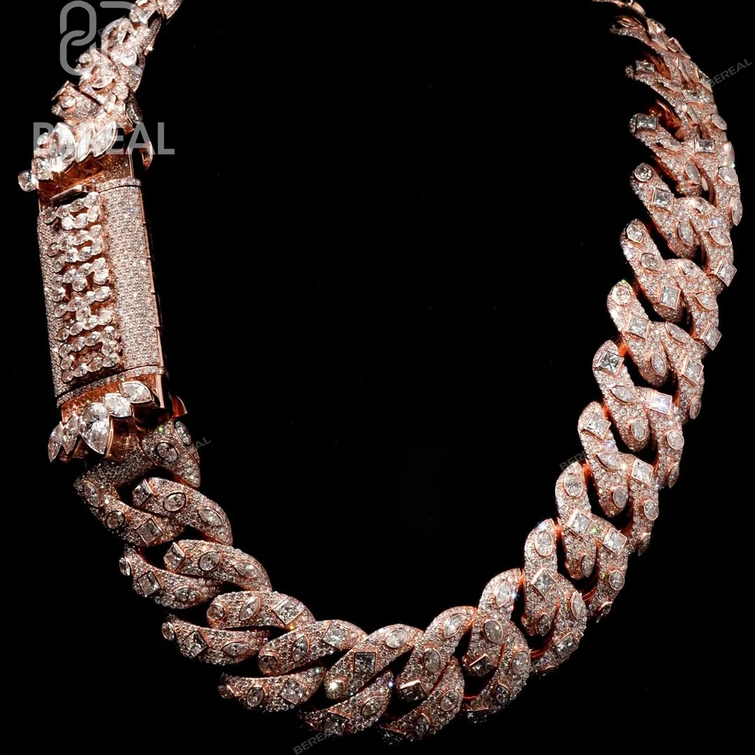 Cuban Link Marquise Link Chain New Horse Eye CZ Cuban Link Necklace Marquise Zirconia 12mm Miami Cuban  Link Chain For Rappers
