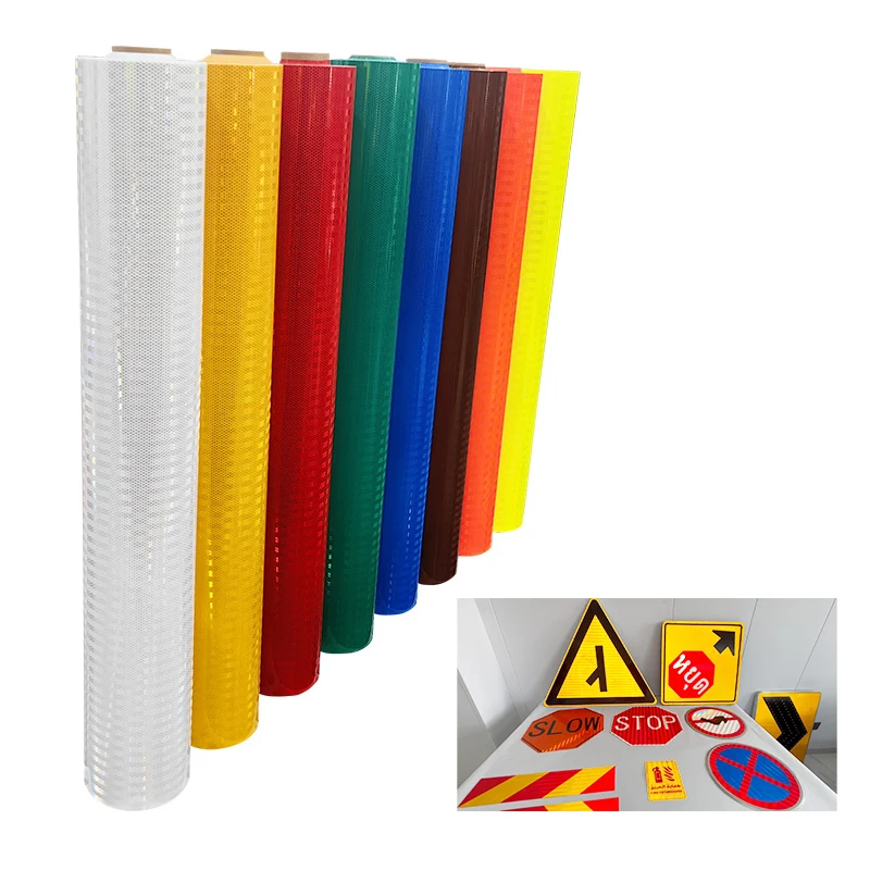 Customized Printable Self Adhesive Road Work Construction Caution Safety Traffic Reflective Sign Stickers for Warning Signage