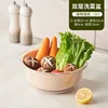 Double-layer transparent drain basket - small brown