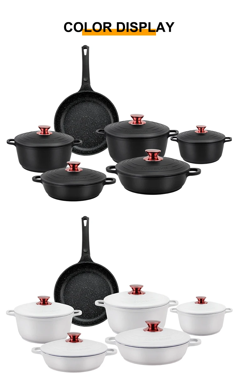 High Quality Kitchen Custom Logo Die Cast Iron Nonstick Pots