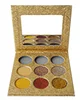 9 pans gold texture palette with mirror