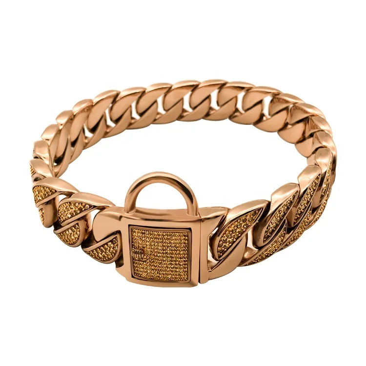 Оптовая продажа, Лидер продаж, кубинское ожерелье из нержавеющей стали 316 высокого качества, цепочки со стразами, кристаллами, камнями, ошейник для собак