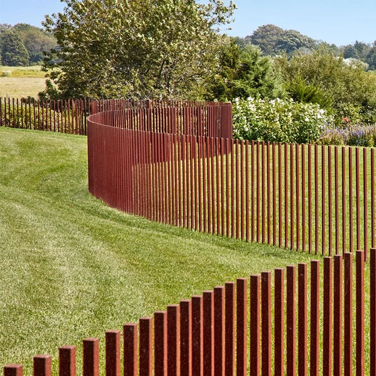 Rail Corten Steel Fencing Trellis Gates,Powder-coated Black&rust Metal ...