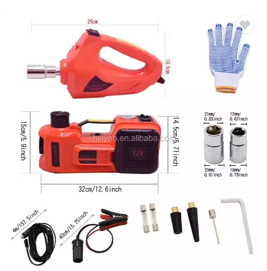 3 in 1 Electric CarJack Set with Compressor Pump and Electric Wrench  LED Light Pointer Display Lifting Machine