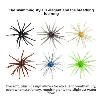 CHEERY Factory New Soft Bait Bionic Sea Urchin Stainless Steel Luya Fine Packaging Bass Mandarin Fish Black Pit Special Fake – Soft Lure – view 4