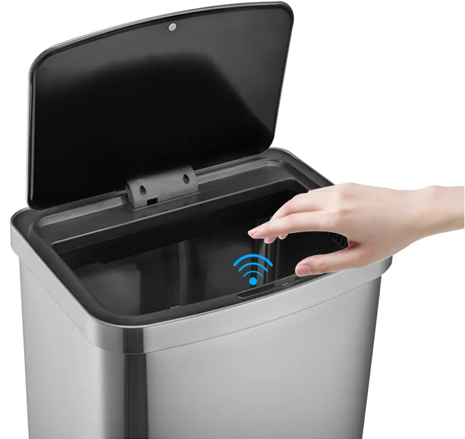 Stainless Steel Kitchen Smart Trash Bin Self Sealing Self Changing Mmotion Sensor 40 60 Liters