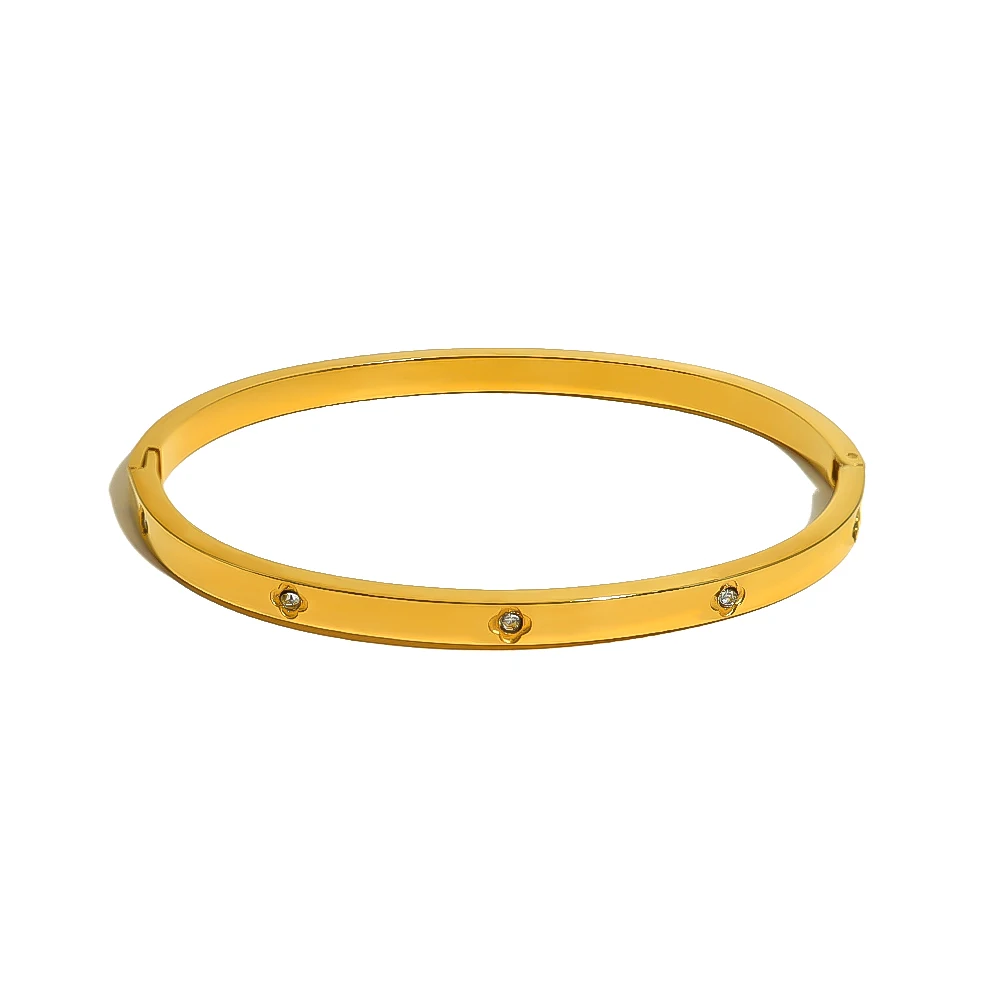 CNC Real Gold Bangles - Elegant Cuff Bracelets for Women