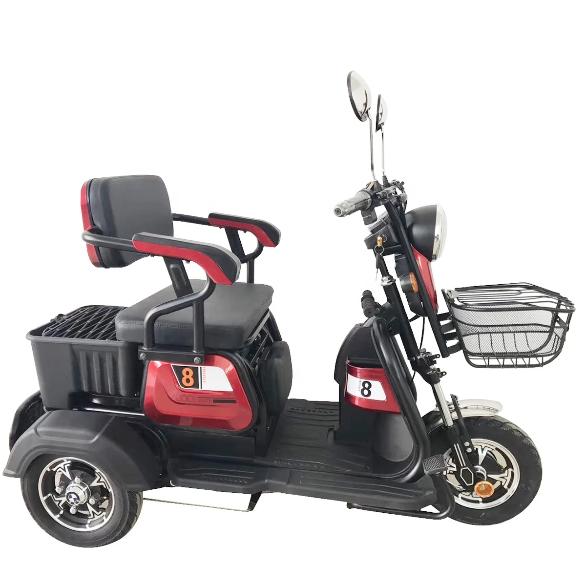 赤ハーマン社オリジナルテディベア　中国親子クマ３輪自転車乗り 電動三輪車 三人乗り 子供二人乗せ ミムゴ 自転車 アシスト