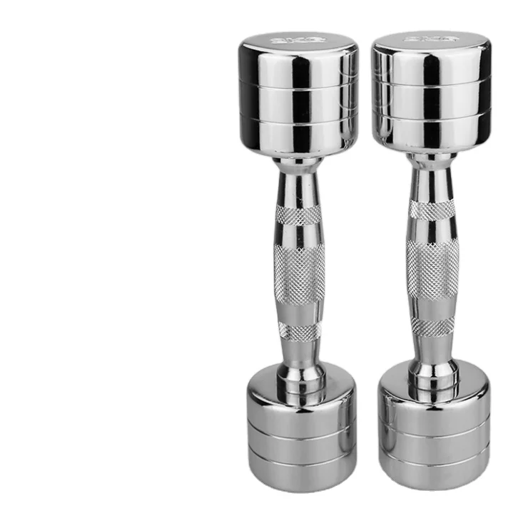 Set Barre Per Manubri + Coppia Collari - Manubri Metallo Cromato Per Sollevamento Pesi In Palestra