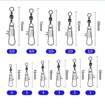 Alpha Fishing Tackle Accessories Fishing Connector Barrel Swivel with Snap