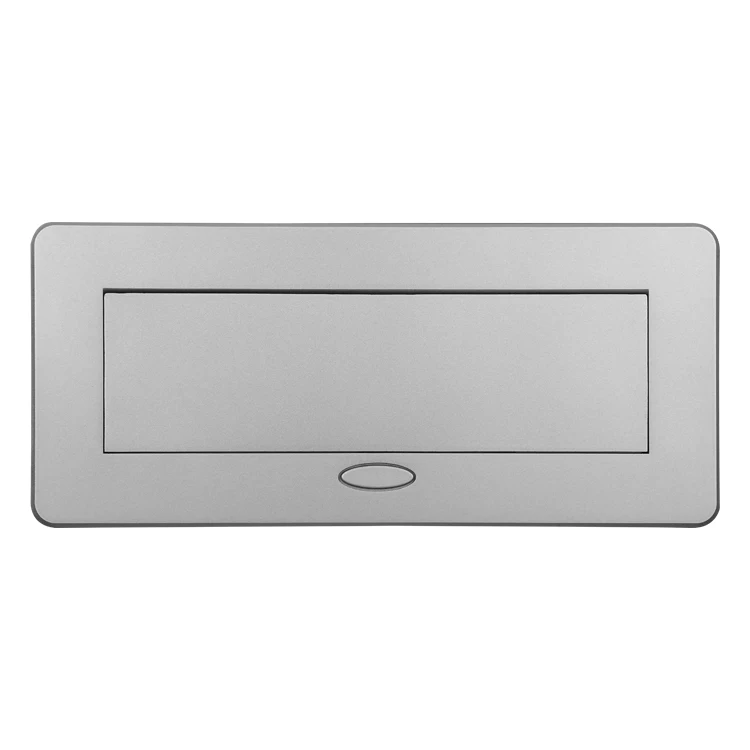 Silver grey conference table desktop power socket slow lift pop-up type three European standard invisible desktop socket