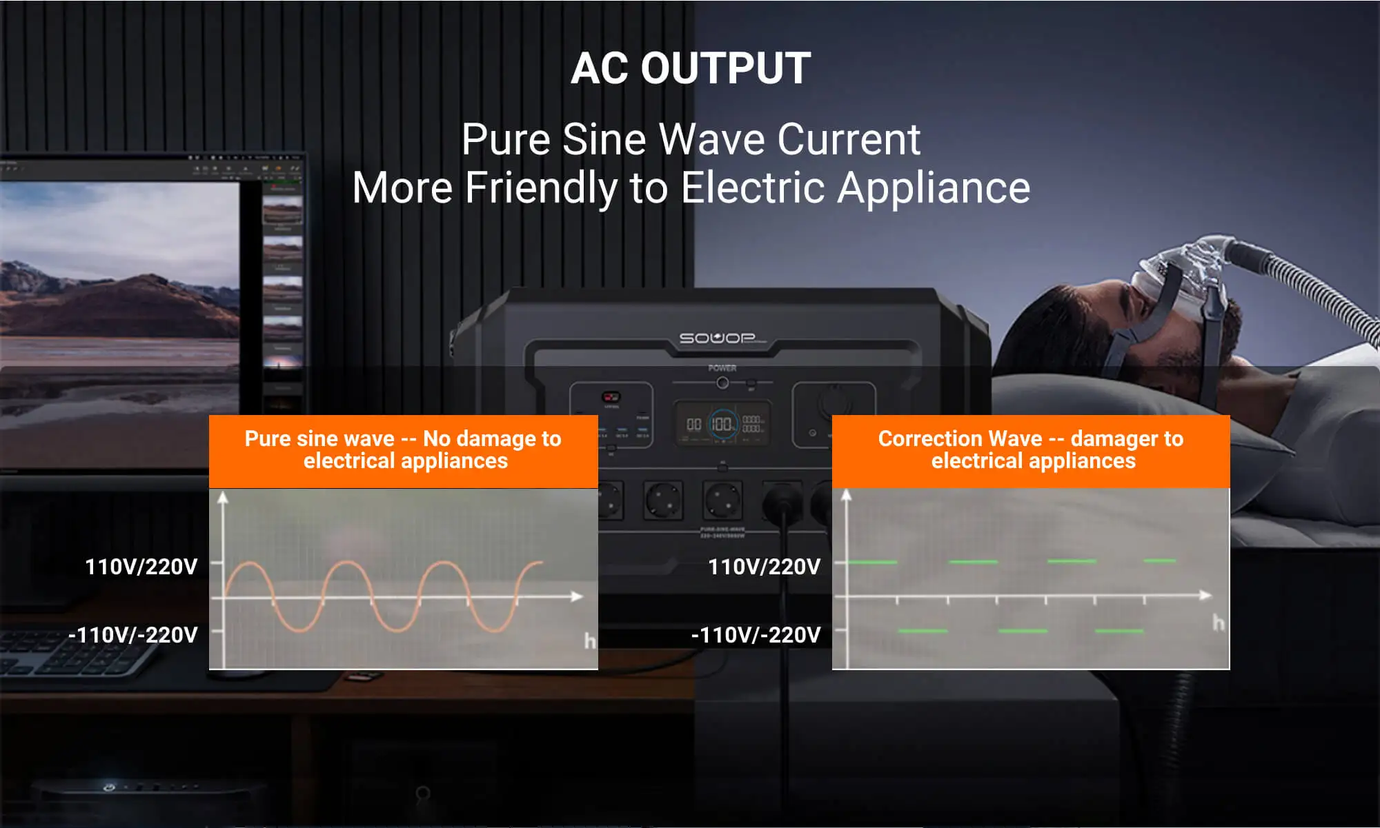 5000w Home Tragbare Kraftwerk Powerstation Lifepo4 Battery Charge Solar