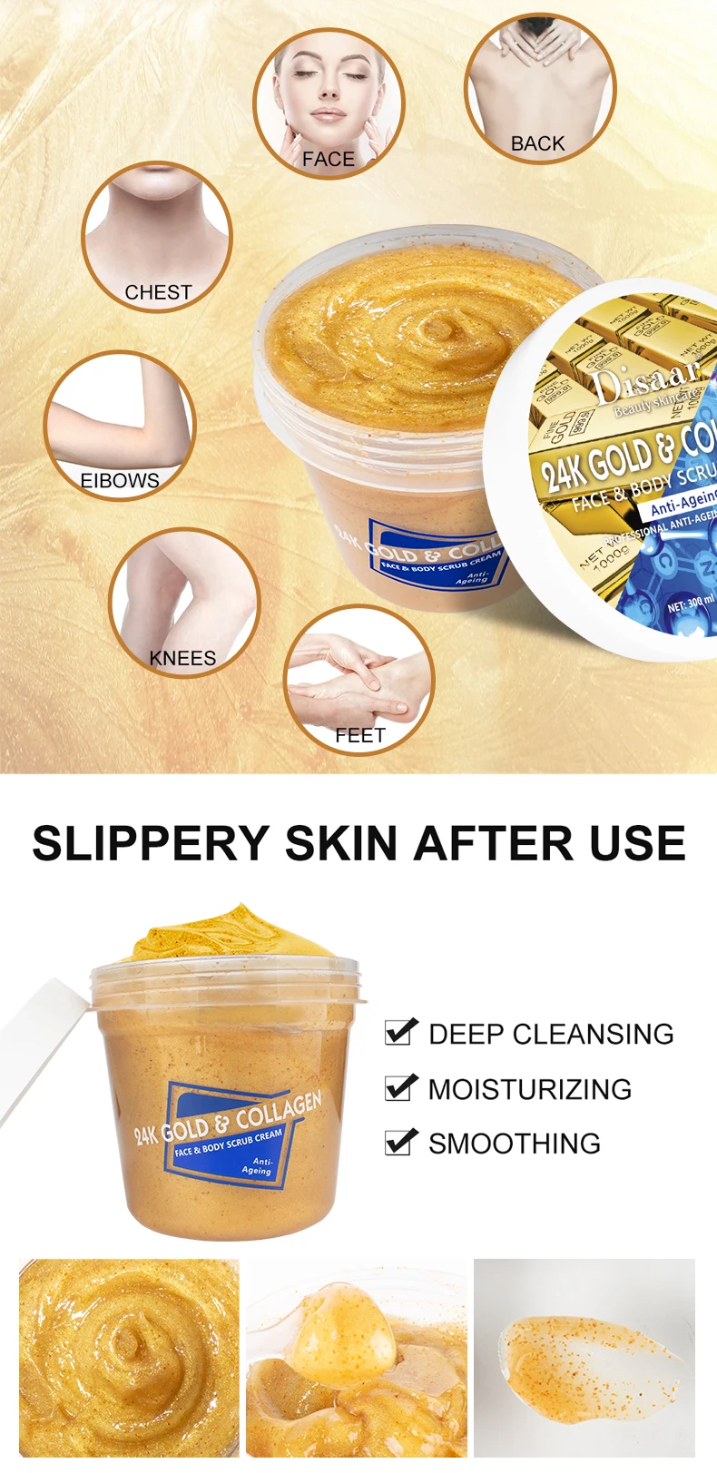 Aichun Beauty Exfoliator 100 Natural Rice Body Salt Scrub Face