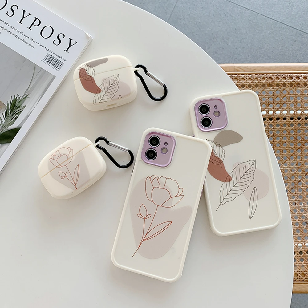 For Iphone 12 Pro Vintage Flower Leaves Phone Case,For Iphone X Soft Camera  Protection Back Cover With Matching Airpods - Buy Cover With Matching  Airpods,Flower Leaves Phone Case,Camera Protection Back Cover Product