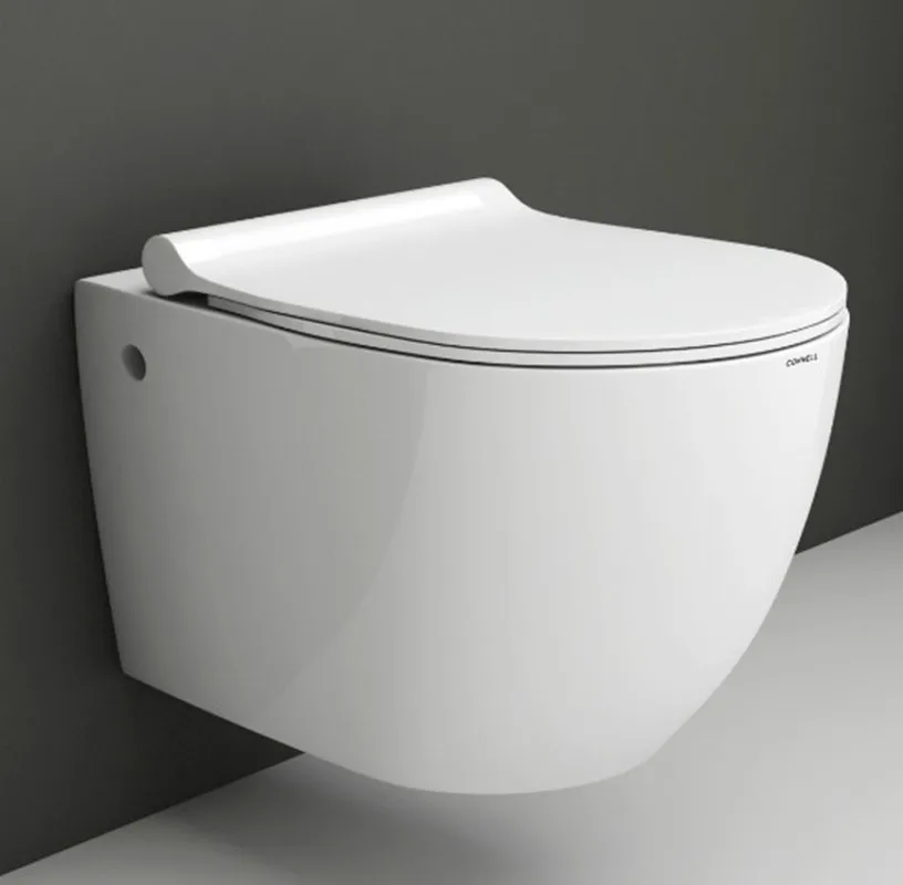 P-trap 180mm roughing-in ceramic wall hung toilet with thin seat